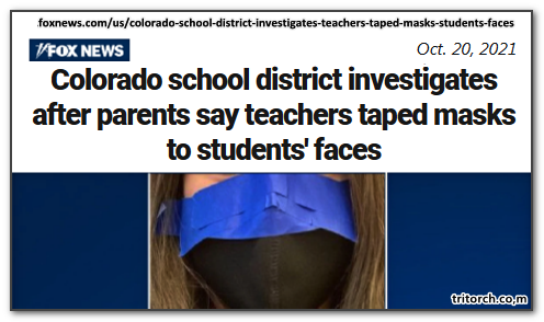 school taped masks to kids faces