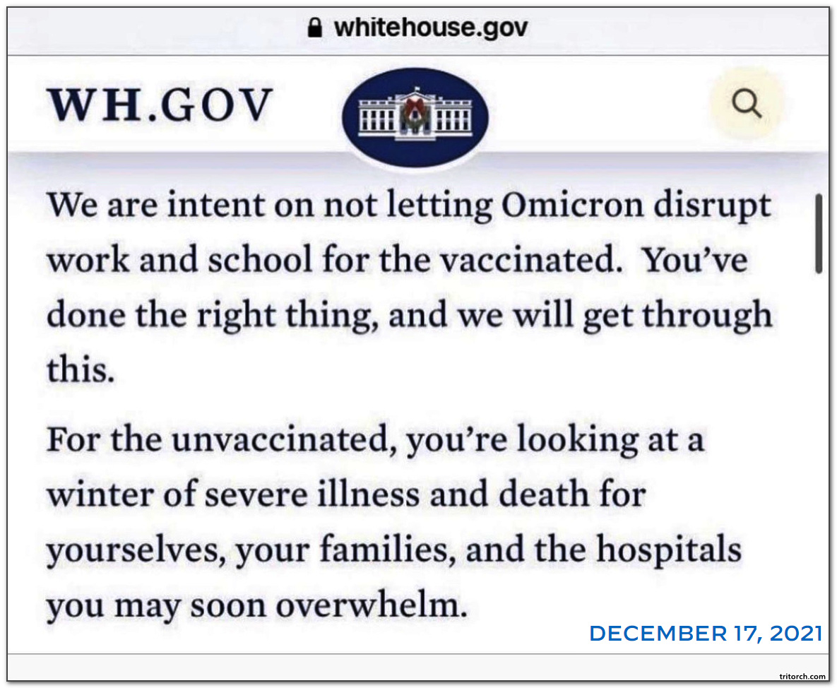 white house press release: winter of sickness and death