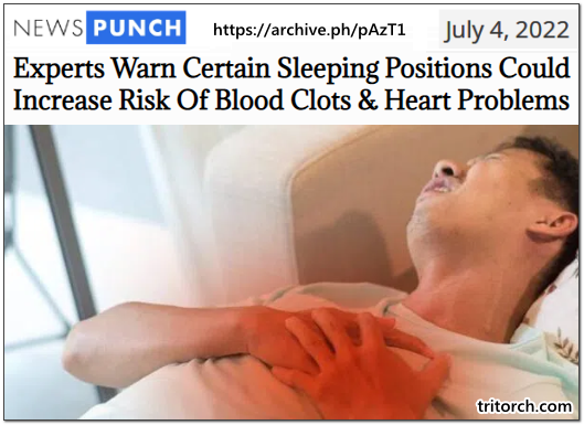 Experts Warn Certain Sleeping Positions Could Incease The Risk Of Blood Clots July 2022