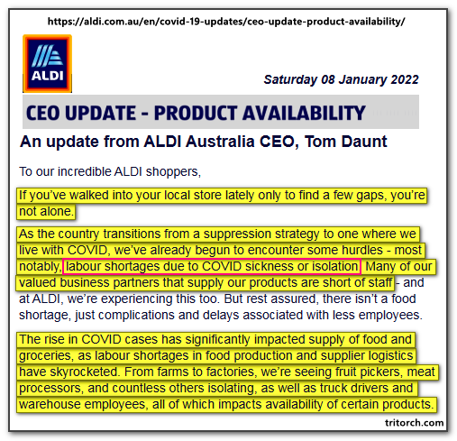 Aldi CEO's Empty Shelve Warning