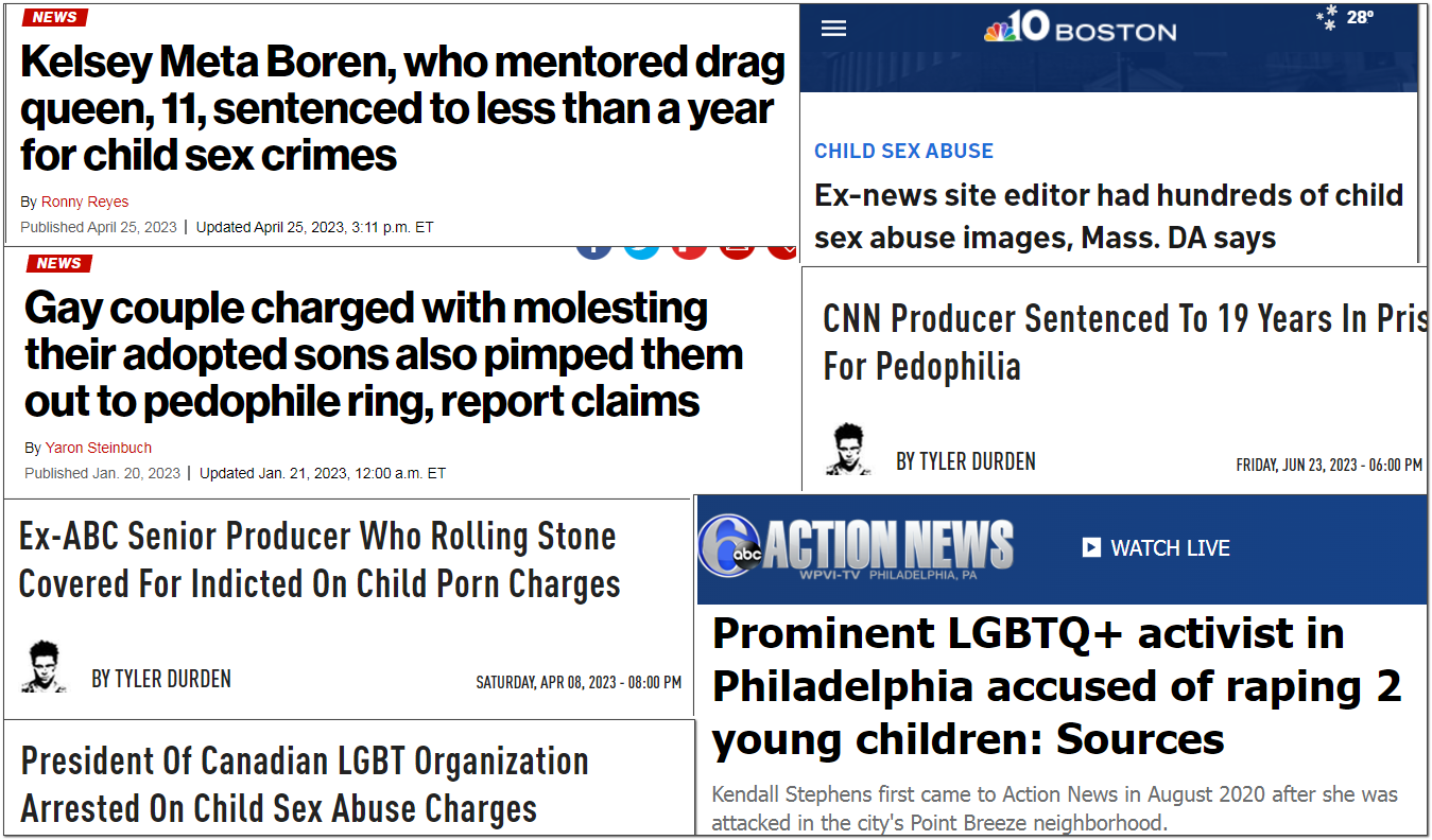 LBGTQ And Pedophilia Headlines